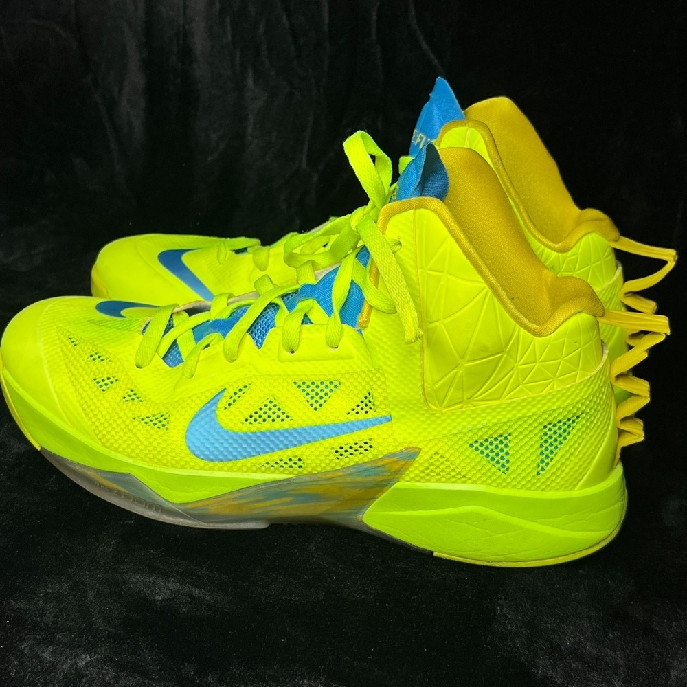 Nike Zoom Hyperfuse 2013 615896-700 Men 11.5 Basketball Shoes Volt Vivid Sneaker